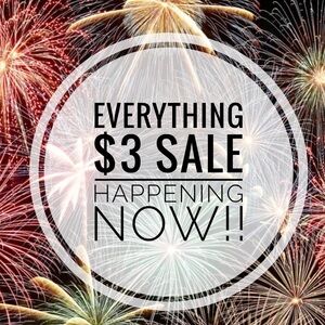 Everything $3 Sale Happening Now!!